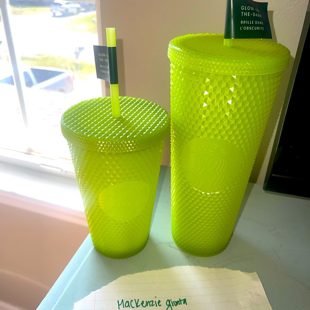 Starbucks Grande and Venti Green Glow in the Dark